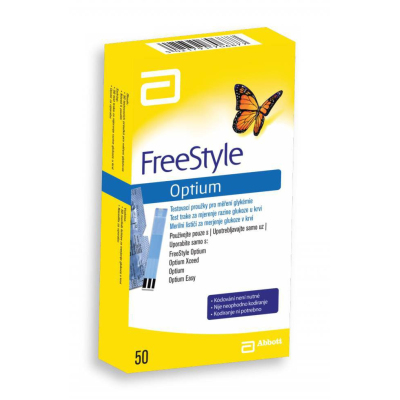 Testovací proužky do glukometru Freestyle Optium, 50 ks