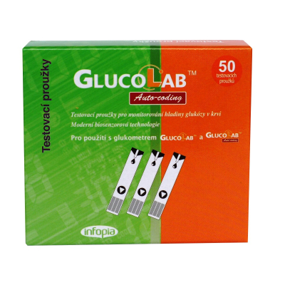 Testovací proužky do glukometru Glucolab, 50 ks