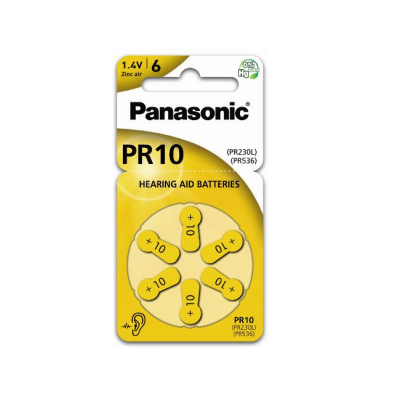 Baterie do naslouchadel Panasonic PR10, 6 ks