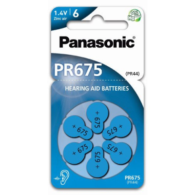 Baterie do naslouchadel Panasonic PR675, 6 ks