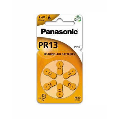 Baterie do naslouchadel Panasonic PR13, 6 ks